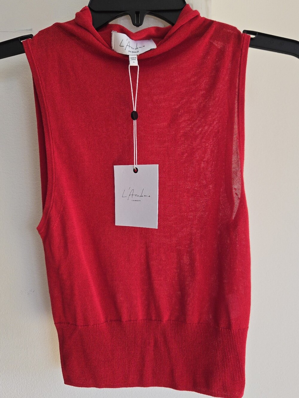 NWT! L'Academie Mock Neck Sleeveless Knit Top